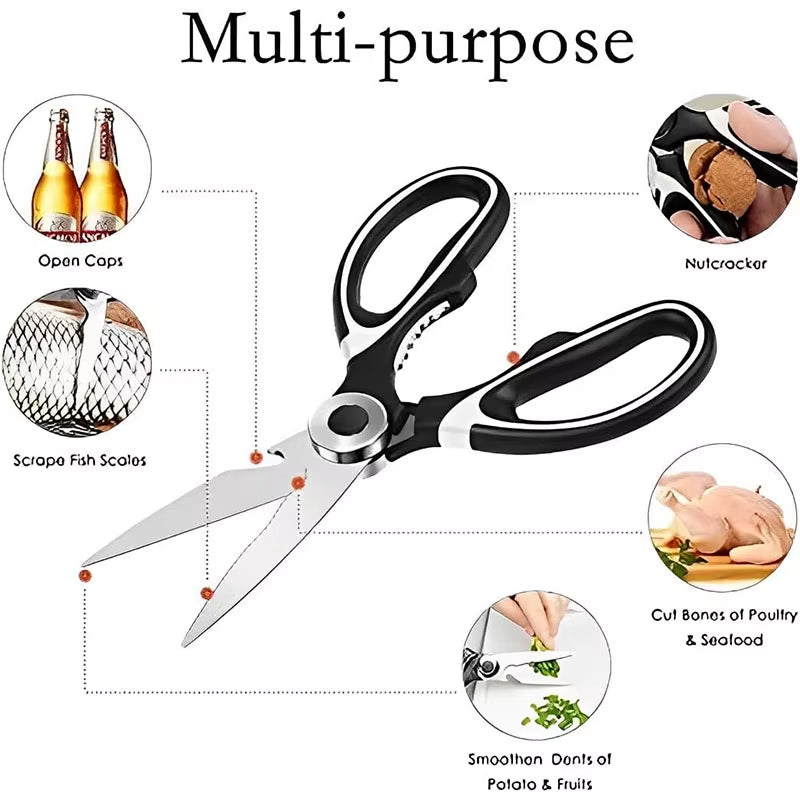 Sharp Kitchen Shears Kitchen Scissors with Cover Heavy Duty Stainless Steel Multipurpose Scissors for Chicken Poultry Fish Meat