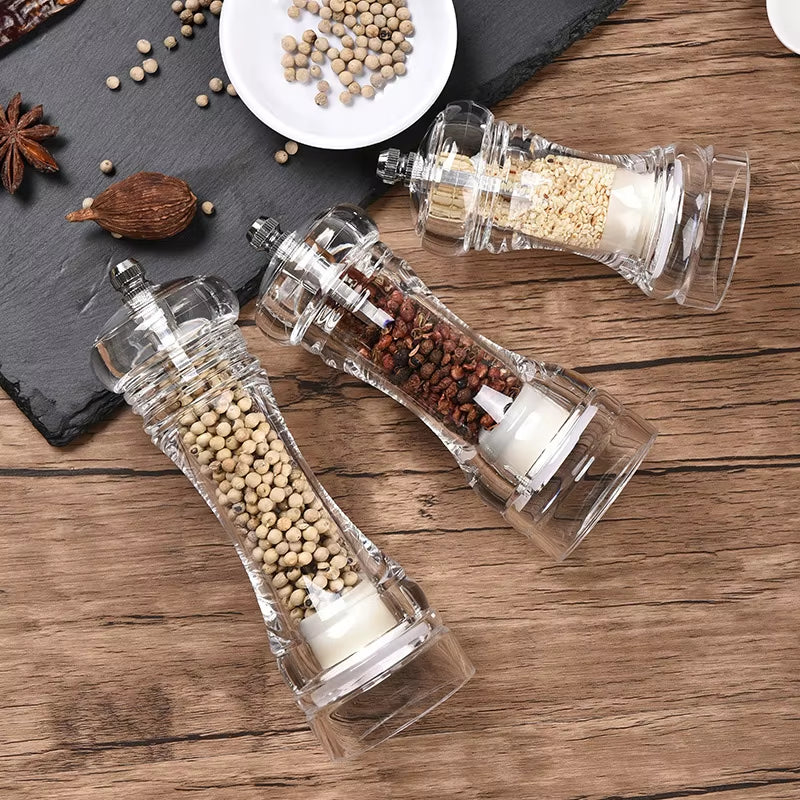 Pepper Grinder- Acrylic Salt and Pepper Shakers Adjustable Coarseness by Ceramic Rotor Kitchen Accessories