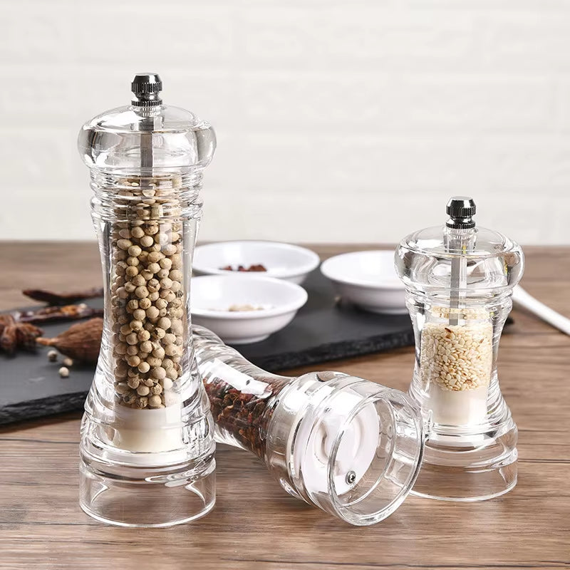 Pepper Grinder- Acrylic Salt and Pepper Shakers Adjustable Coarseness by Ceramic Rotor Kitchen Accessories